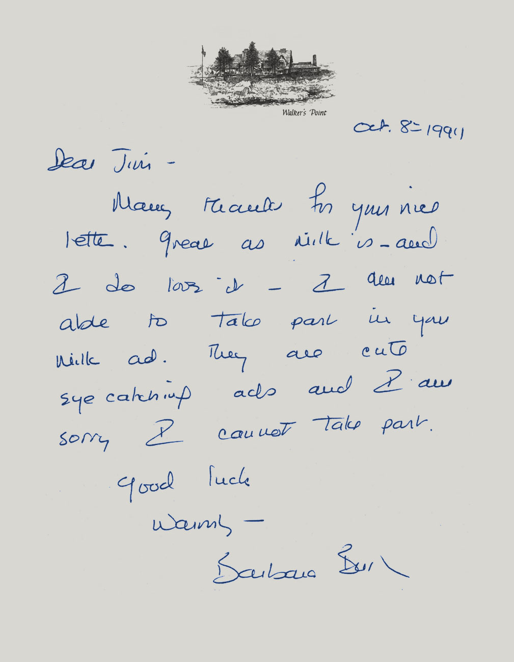 Barbara Bush Letter